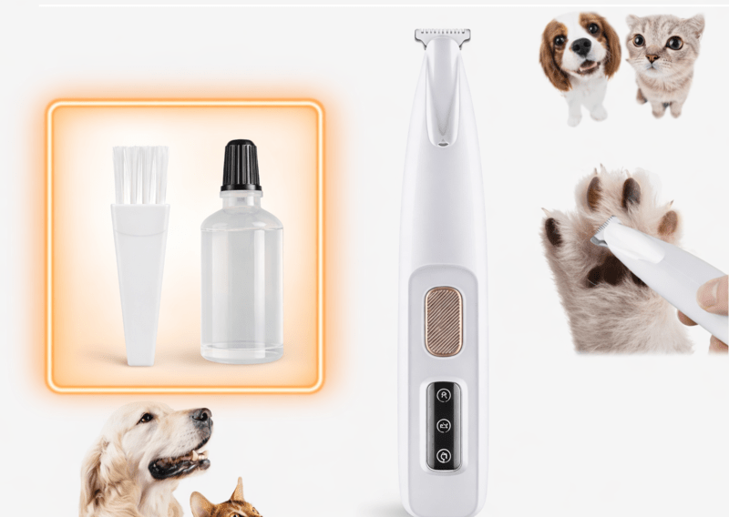 Pet Clipper Blade Oil Applicator Bottle & Cleaning Brush Set