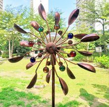Load image into Gallery viewer, Solar Powered Glass Ball Wind Spinner