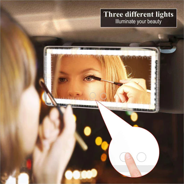 KoakiTM Car Makeup Mirror with Sun Visor and Fill Light for Beauty On-the-Go 1700mah