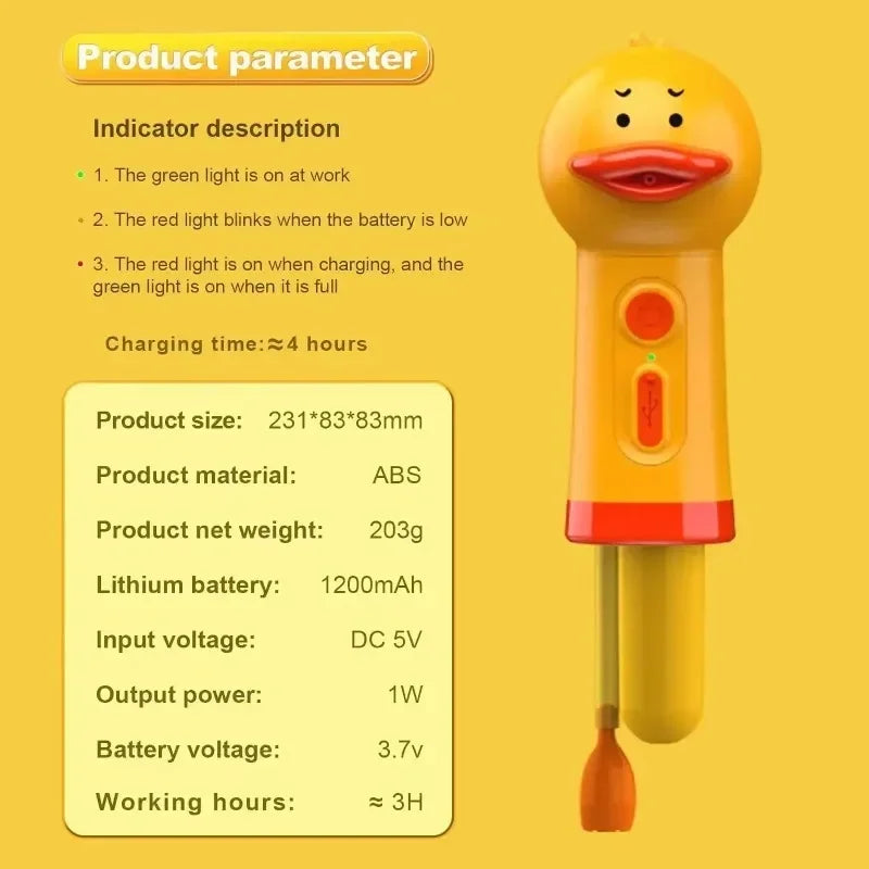 Cute Bear Duck Pet Steam Brush Pet Cleaning Electric Foamer Multiple Combination USB Rechargeable Pet Supplies