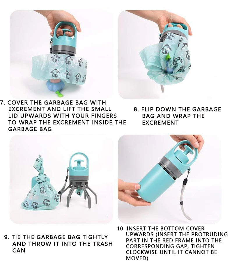 Dog Pooper Scooper Garbage Bag Cat Dispenser Waste Pick-up Cleaner