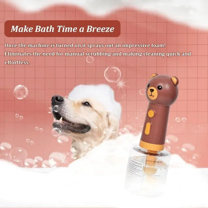 Cute Bear Duck Pet Steam Brush Pet Cleaning Electric Foamer Multiple Combination USB Rechargeable Pet Supplies
