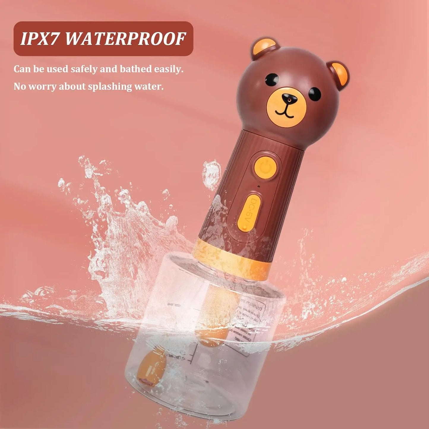 Cute Bear Duck Pet Steam Brush Pet Cleaning Electric Foamer Multiple Combination USB Rechargeable Pet Supplies