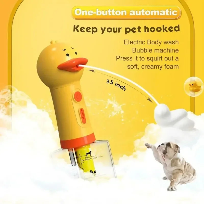 Cute Bear Duck Pet Steam Brush Pet Cleaning Electric Foamer Multiple Combination USB Rechargeable Pet Supplies
