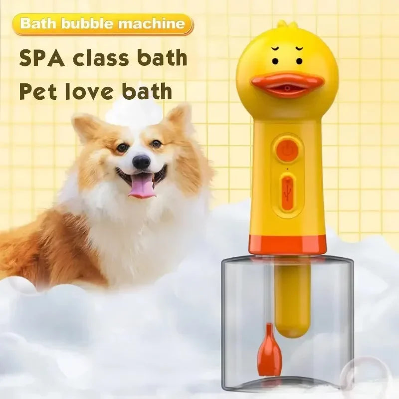 Cute Bear Duck Pet Steam Brush Pet Cleaning Electric Foamer Multiple Combination USB Rechargeable Pet Supplies