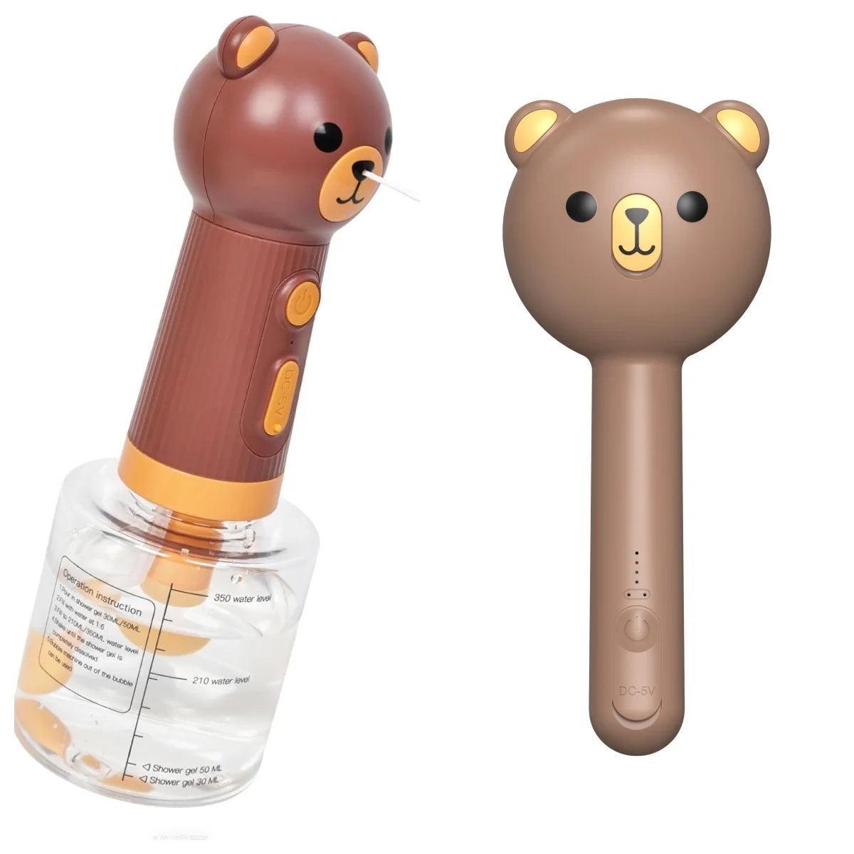 Cute Bear Duck Pet Steam Brush Pet Cleaning Electric Foamer Multiple Combination USB Rechargeable Pet Supplies