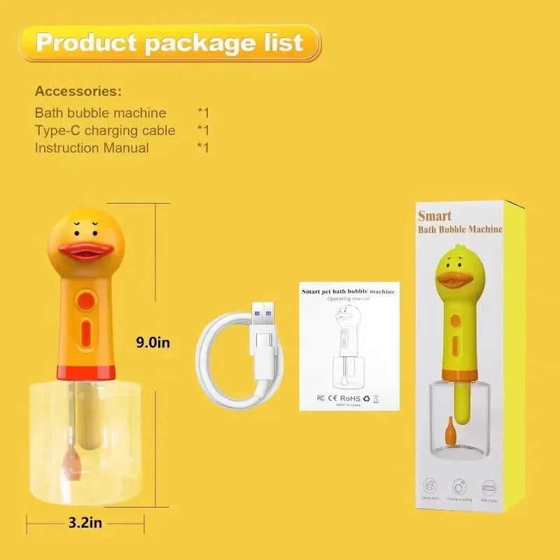 Cute Bear Duck Pet Steam Brush Pet Cleaning Electric Foamer Multiple Combination USB Rechargeable Pet Supplies