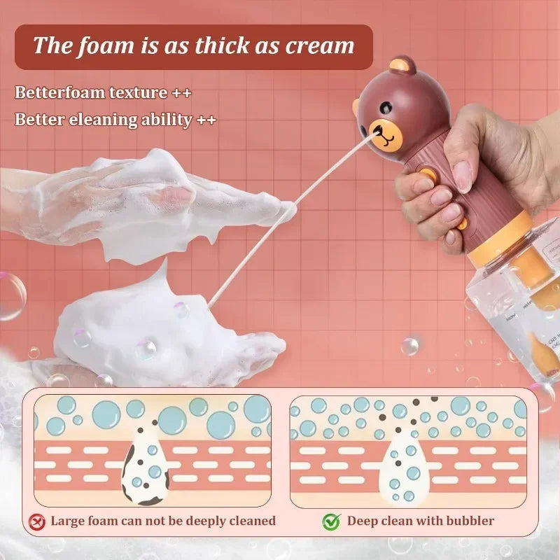 Cute Bear Duck Pet Steam Brush Pet Cleaning Electric Foamer Multiple Combination USB Rechargeable Pet Supplies
