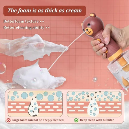 Cute Bear Duck Pet Steam Brush Pet Cleaning Electric Foamer Multiple Combination USB Rechargeable Pet Supplies
