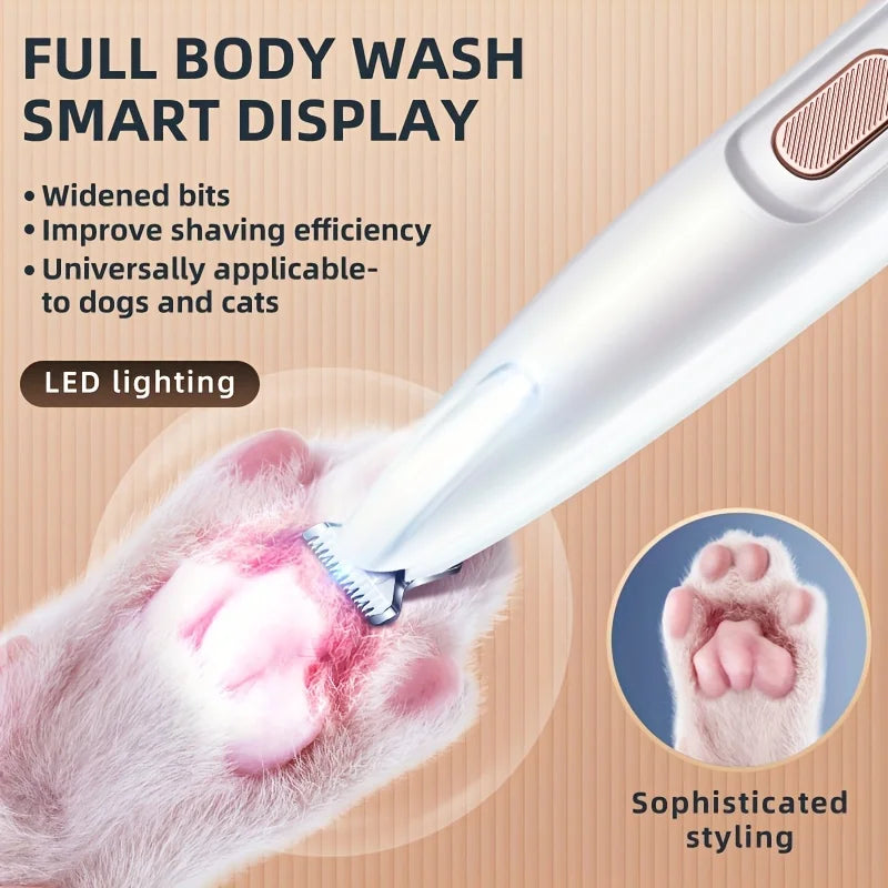 Dog Paw Trimmer with LED Light Charging USB Waterproof