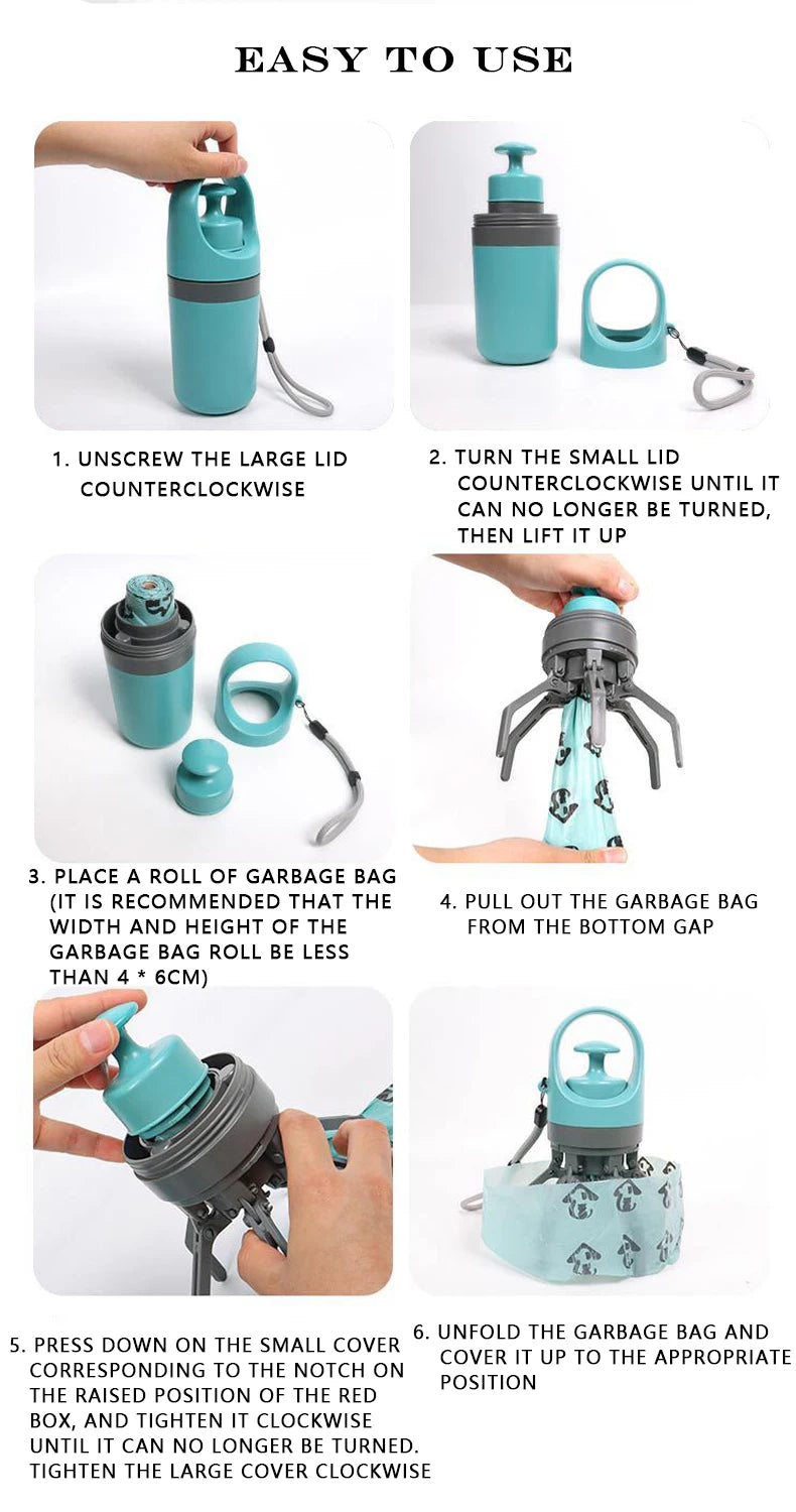 Dog Pooper Scooper Garbage Bag Cat Dispenser Waste Pick-up Cleaner