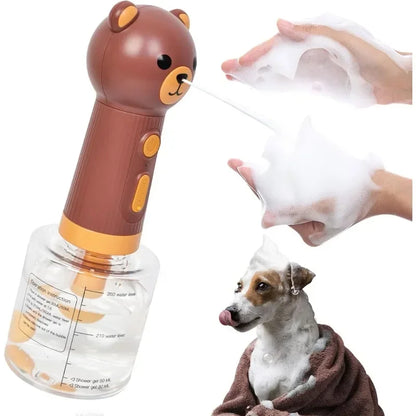 Cute Bear Duck Pet Steam Brush Pet Cleaning Electric Foamer Multiple Combination USB Rechargeable Pet Supplies