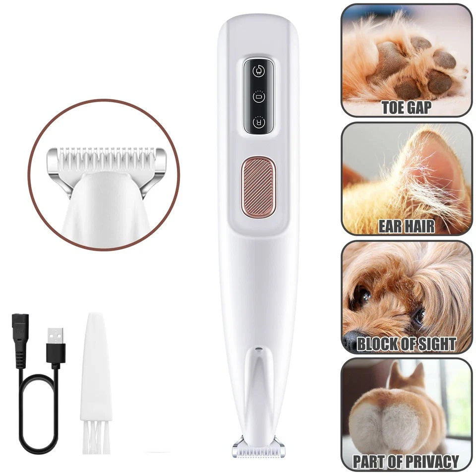 Dog Paw Trimmer with LED Light Charging USB Waterproof