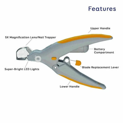 Pet Nail Care Clippers Trimmer with LED Light