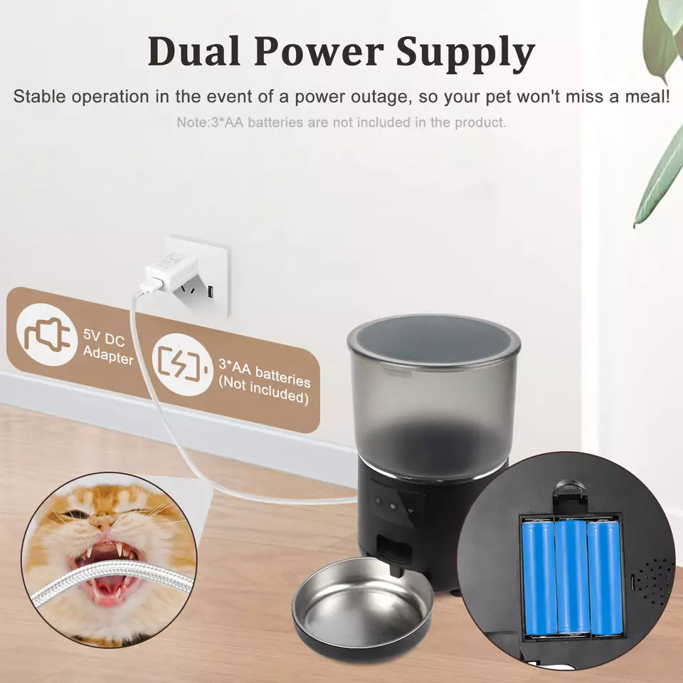 Automatic Cat Feeder Timed Cat Feeder with APP Control Dog Food Dispenser