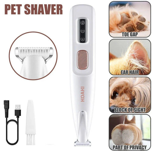 USB Koaki Charging Dog Cat Paw Trimmer with LED Light Waterproof