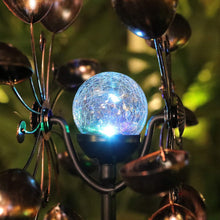 Load image into Gallery viewer, Solar Powered Glass Ball Wind Spinner
