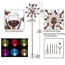 Load image into Gallery viewer, Solar Powered Glass Ball Wind Spinner
