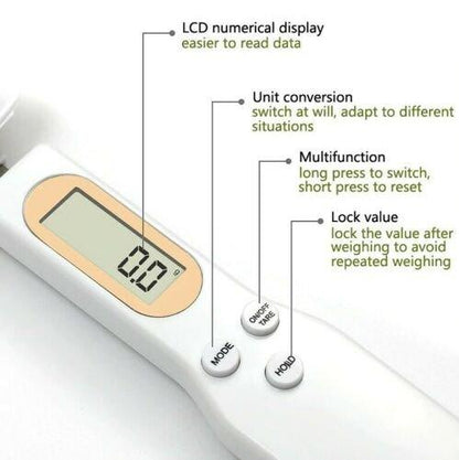 Kitchen scale weighing spoon