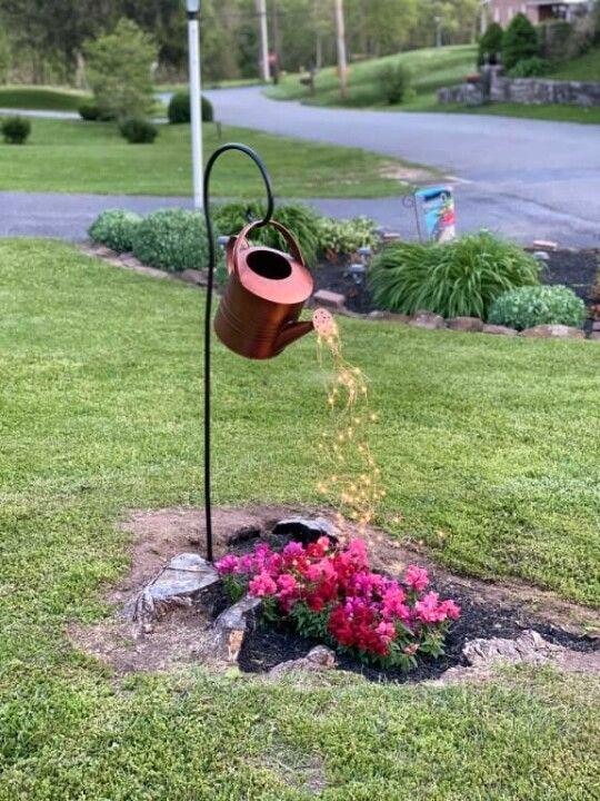 Solar Waterfall Lights Outdoor Garden Decor Yard Romantic Atmosphere