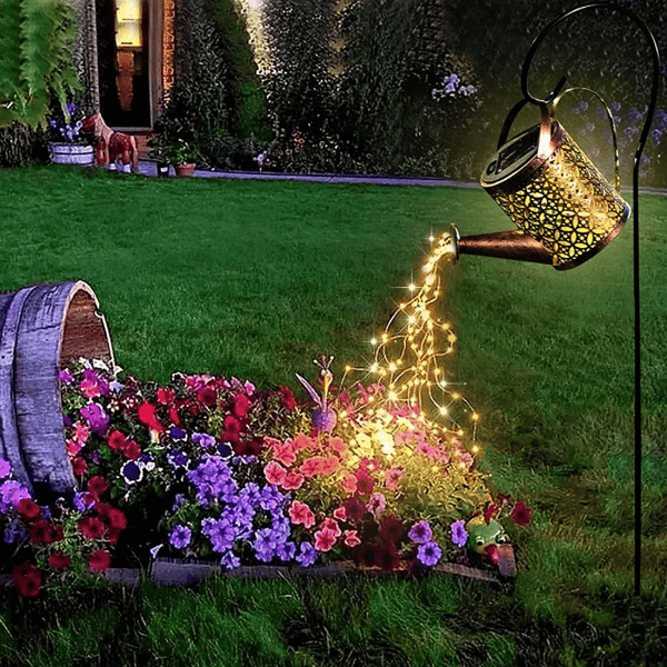 Solar Waterfall Lights Outdoor Garden Decor Yard Romantic Atmosphere